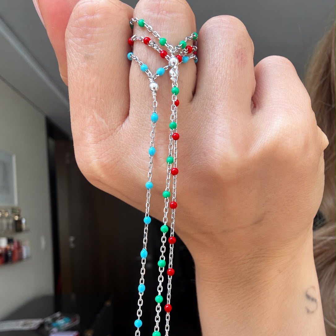 Something Blue Silver Hand Chain