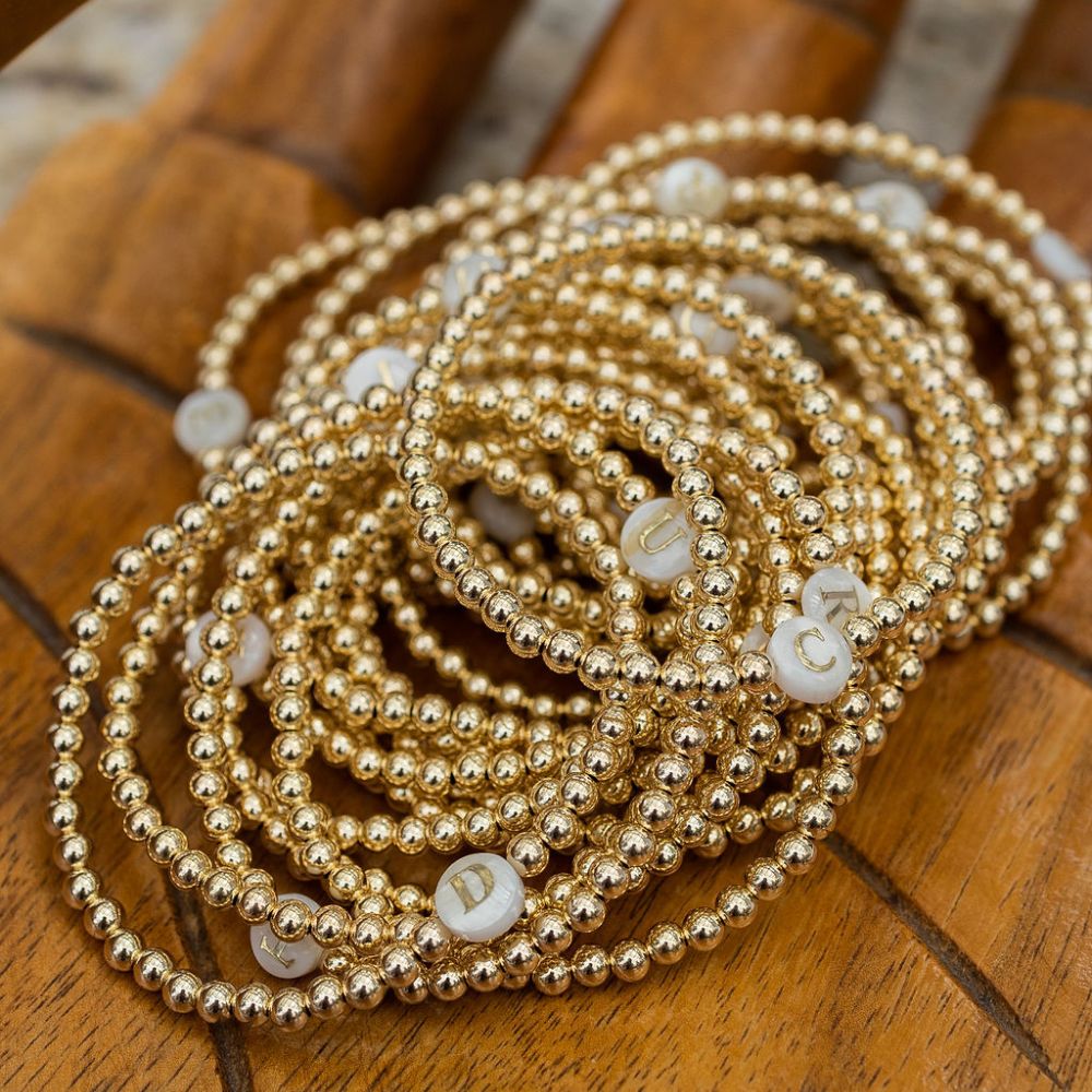 Bead Bracelet with Initial