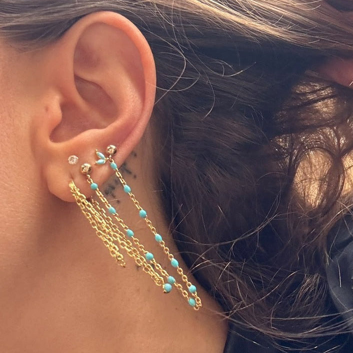 Something Blue Chain Earring (Sold Individually)