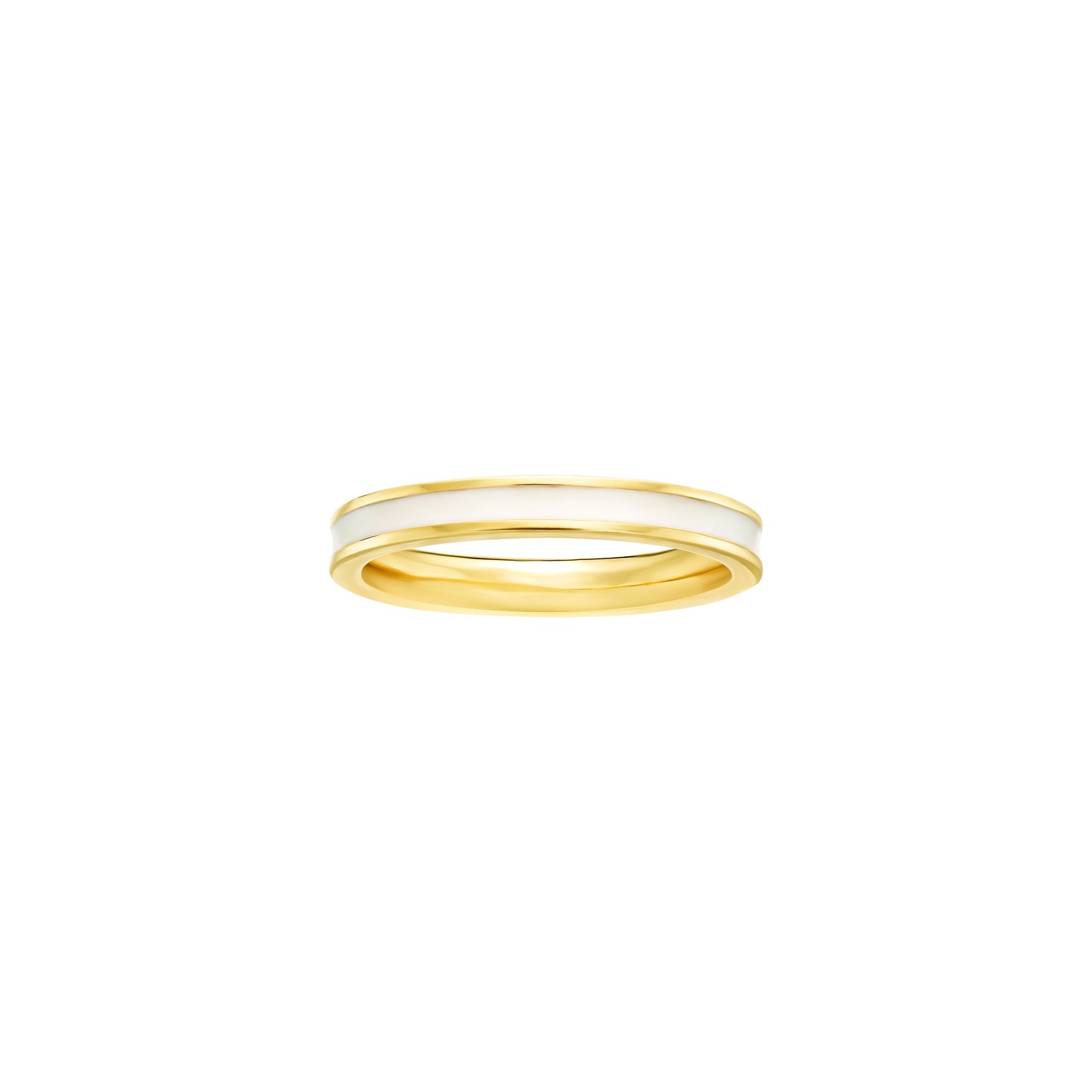 White Enamel Stackable Ring