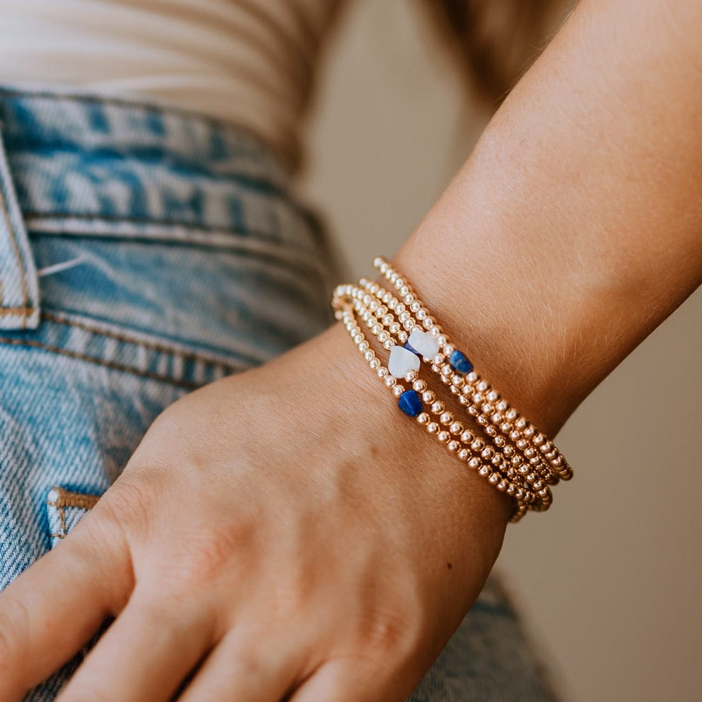 Bead Bracelet - White Howlite Heart