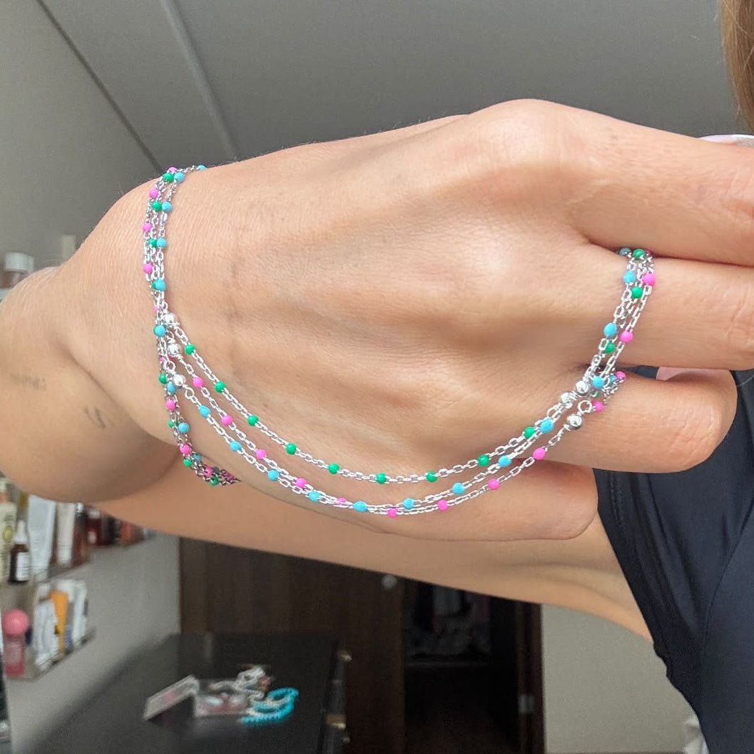 Something Blue Silver Hand Chain