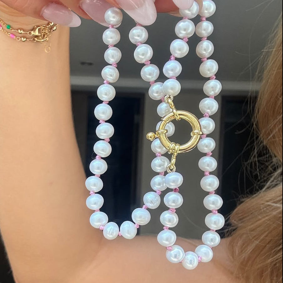 Something Blue Pearl Necklace