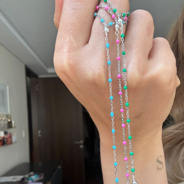 Something Blue Silver Hand Chain