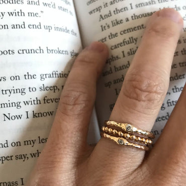 Diamond Hammered Stackable Ring