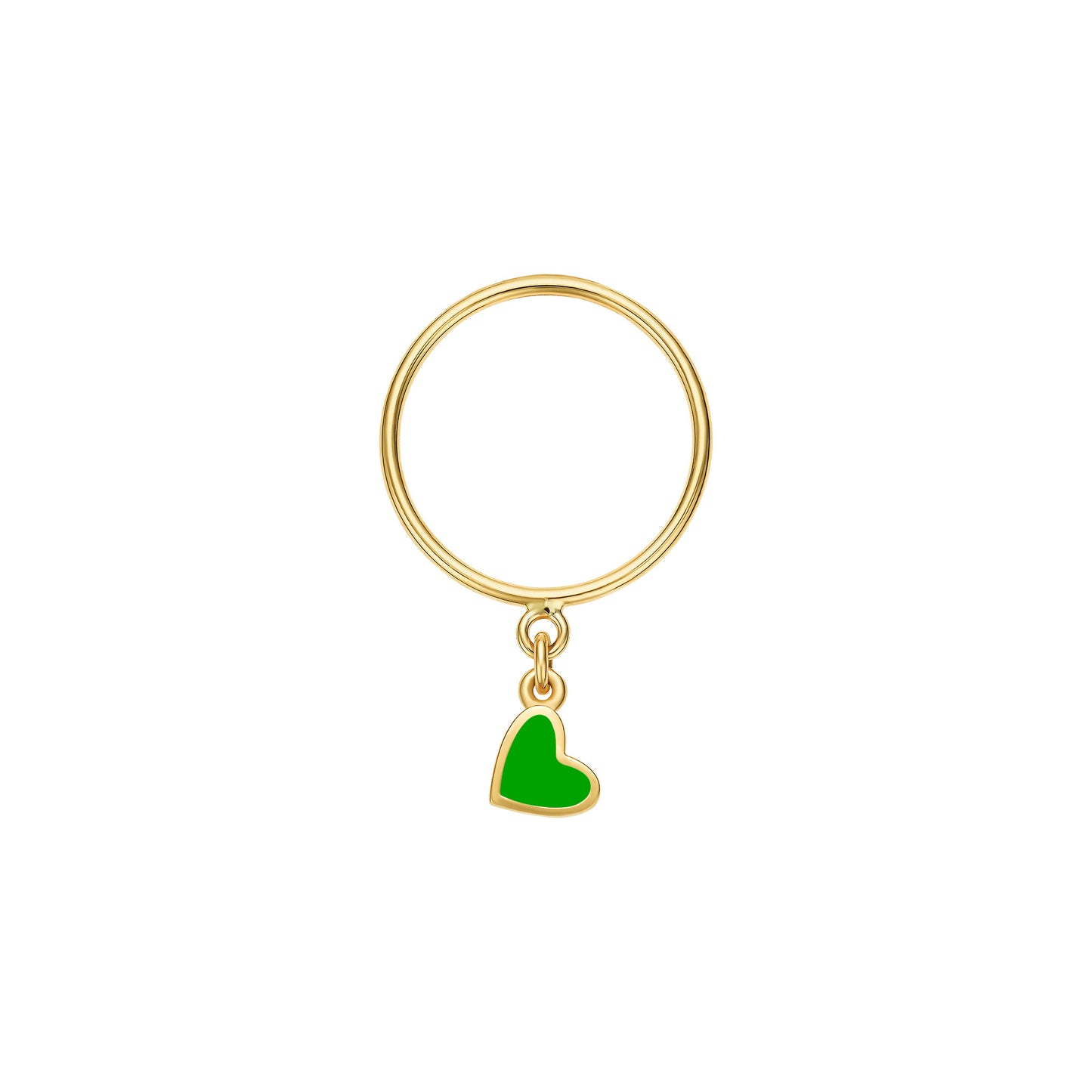 Enamel Dangle Corazon Ring