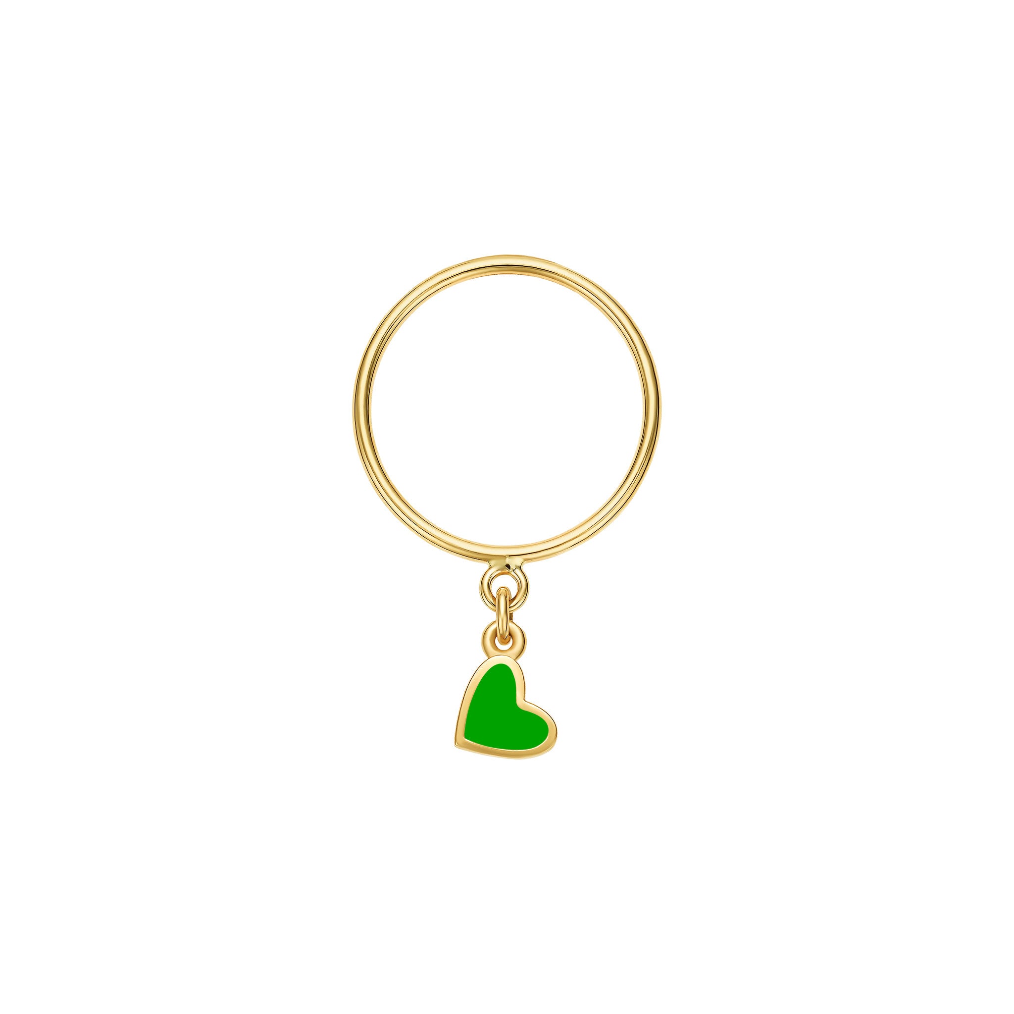 Enamel Dangle Corazon Ring