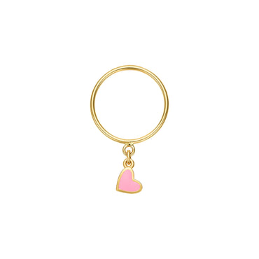 Enamel Dangle Corazon Ring