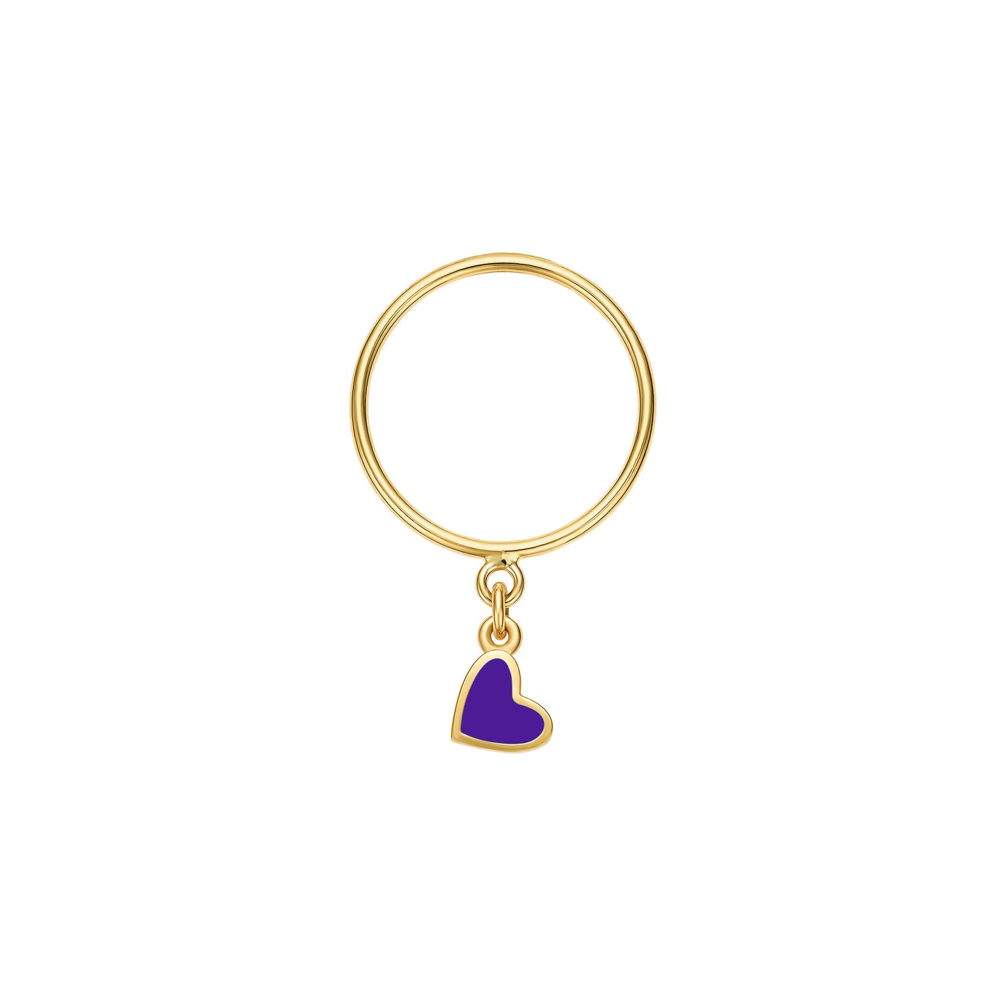 Enamel Dangle Corazon Ring