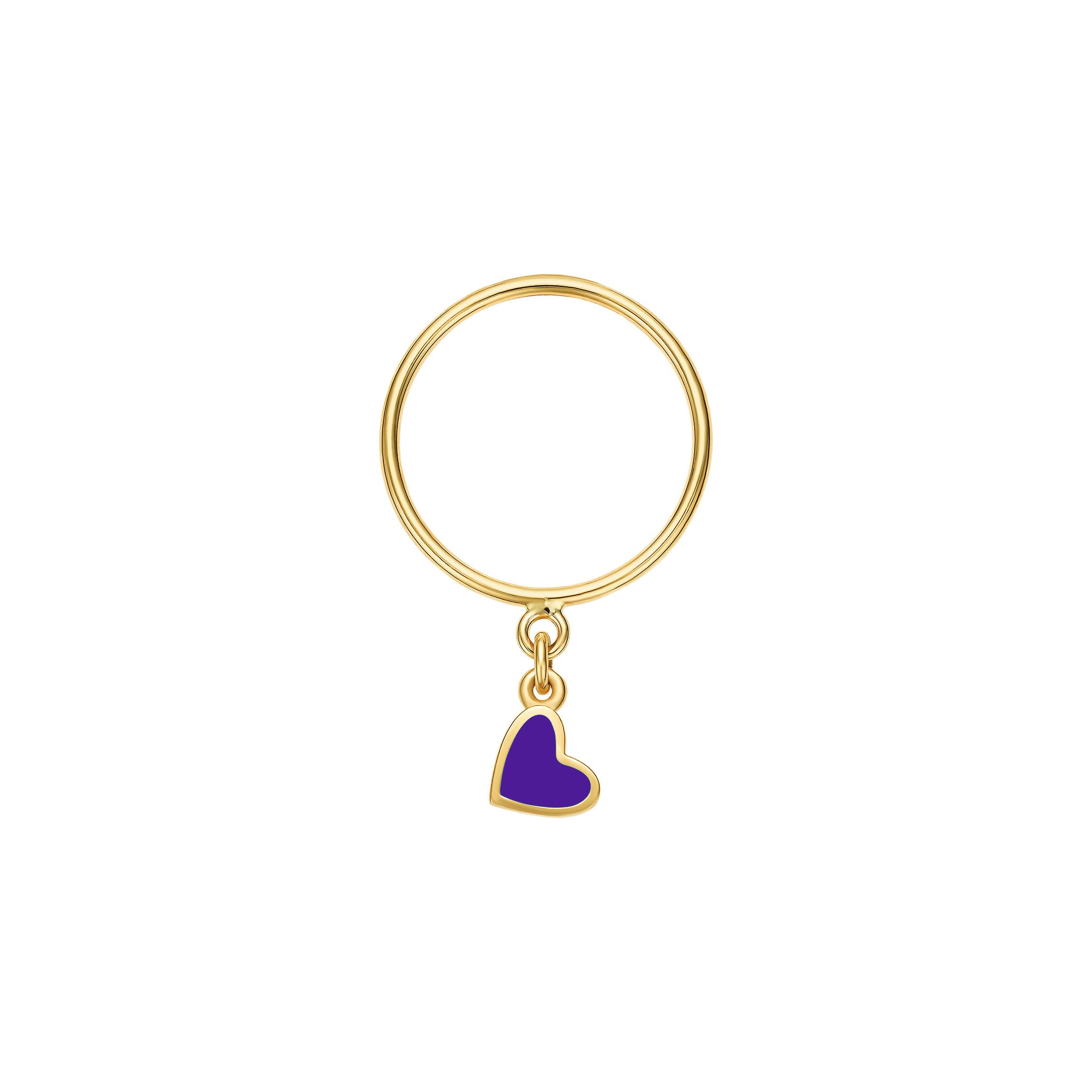Enamel Dangle Corazon Ring