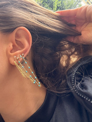 Something Blue Chain Earring (Sold Individually)