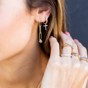 Linear Stack With Blue Topaz