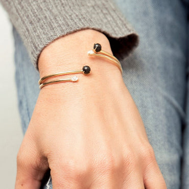 Bangle With Oval Diamonds | LeahJessica Jewelry