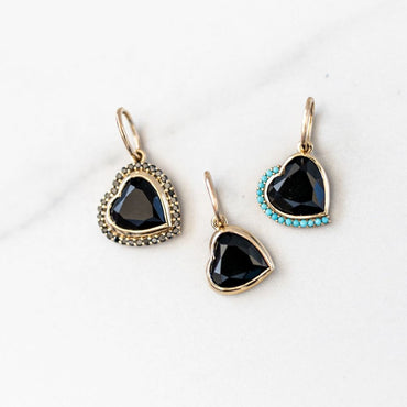 Black Onyx & Turquoise Heart Charm | LeahJessica Jewelry