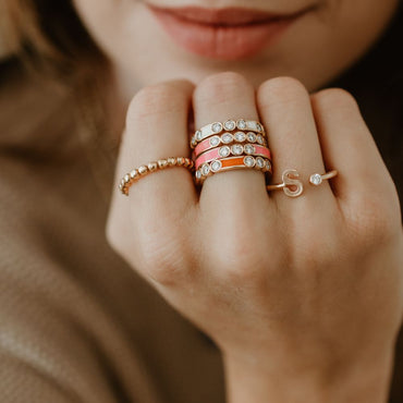Letter & Diamond Ring