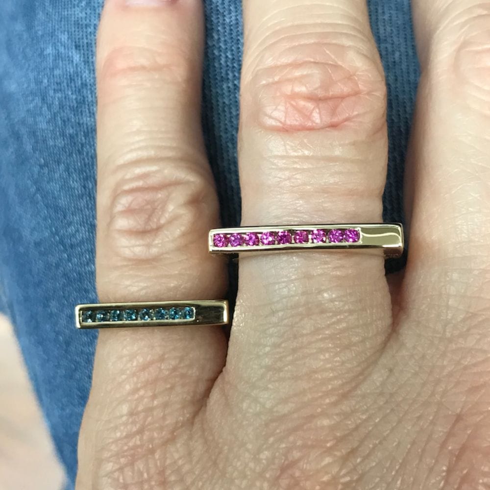  Linear Stack With Blue Topaz | LeahJessica Jewelry 