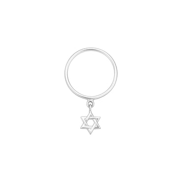 Dangle Magen David RIng White Gold | LeahJessica Jewelry
