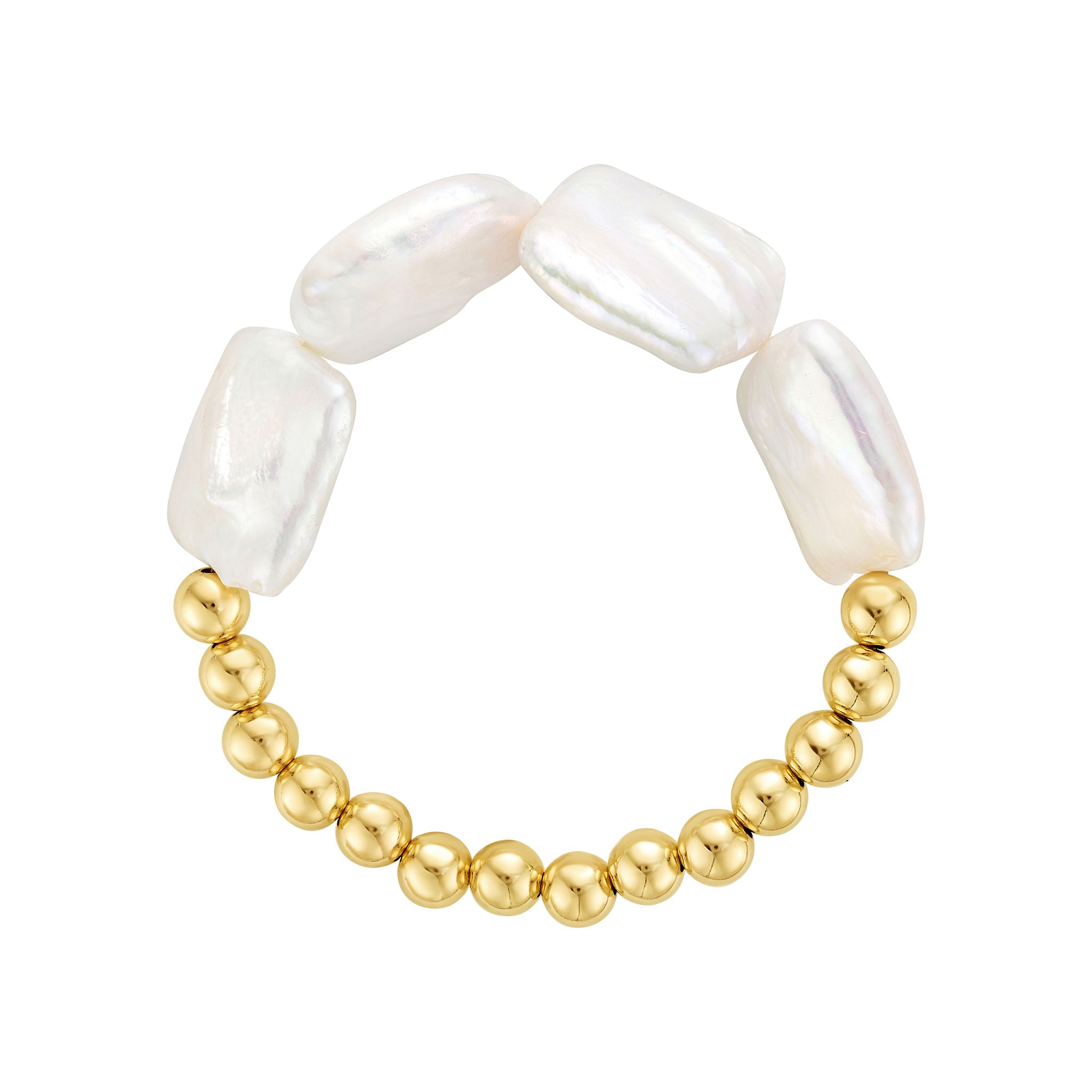 Mega Square Pearl Bead Bracelet
