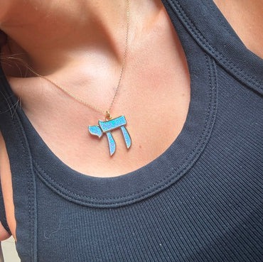 Something Blue Opal Chai Necklace