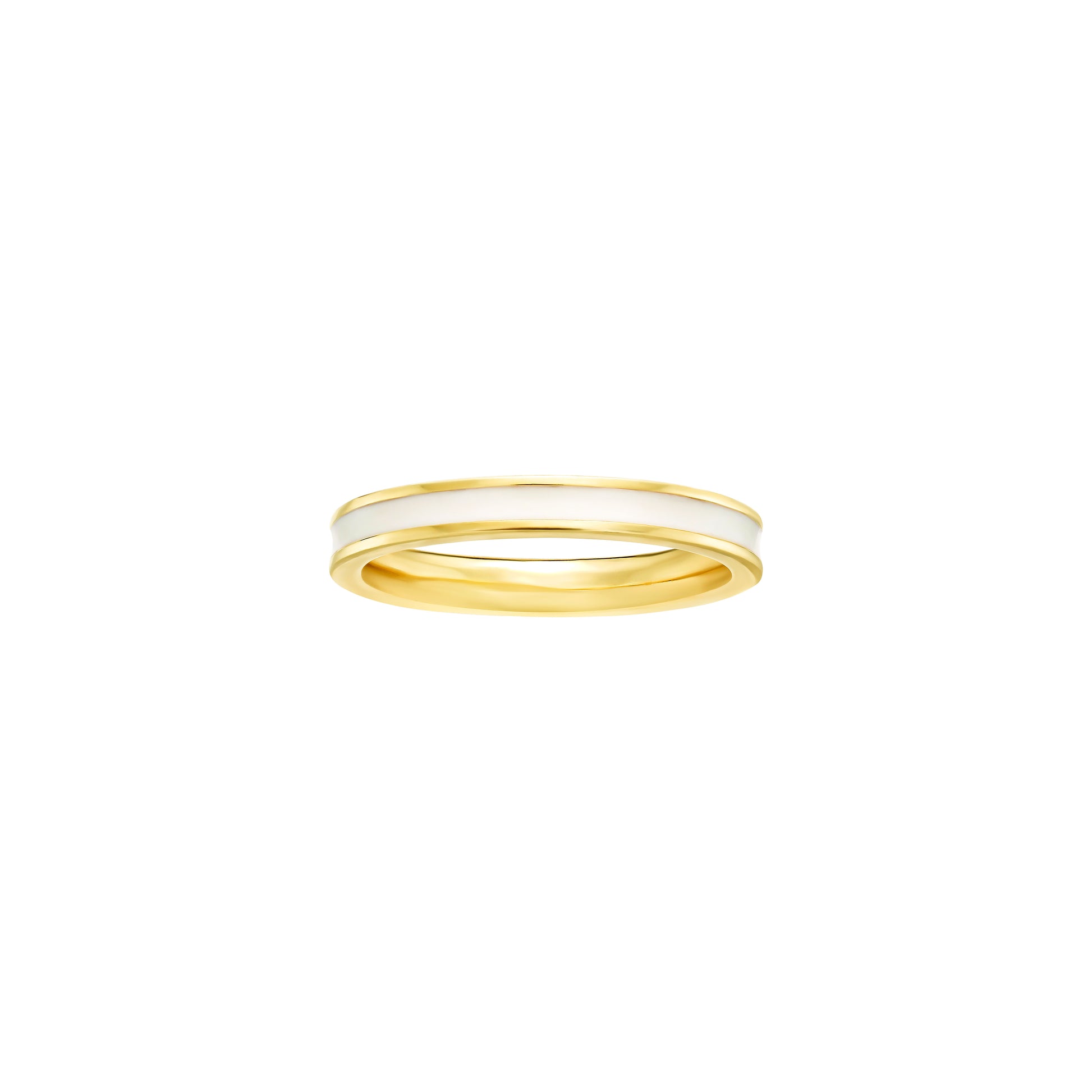 White Enamel Stackable Ring