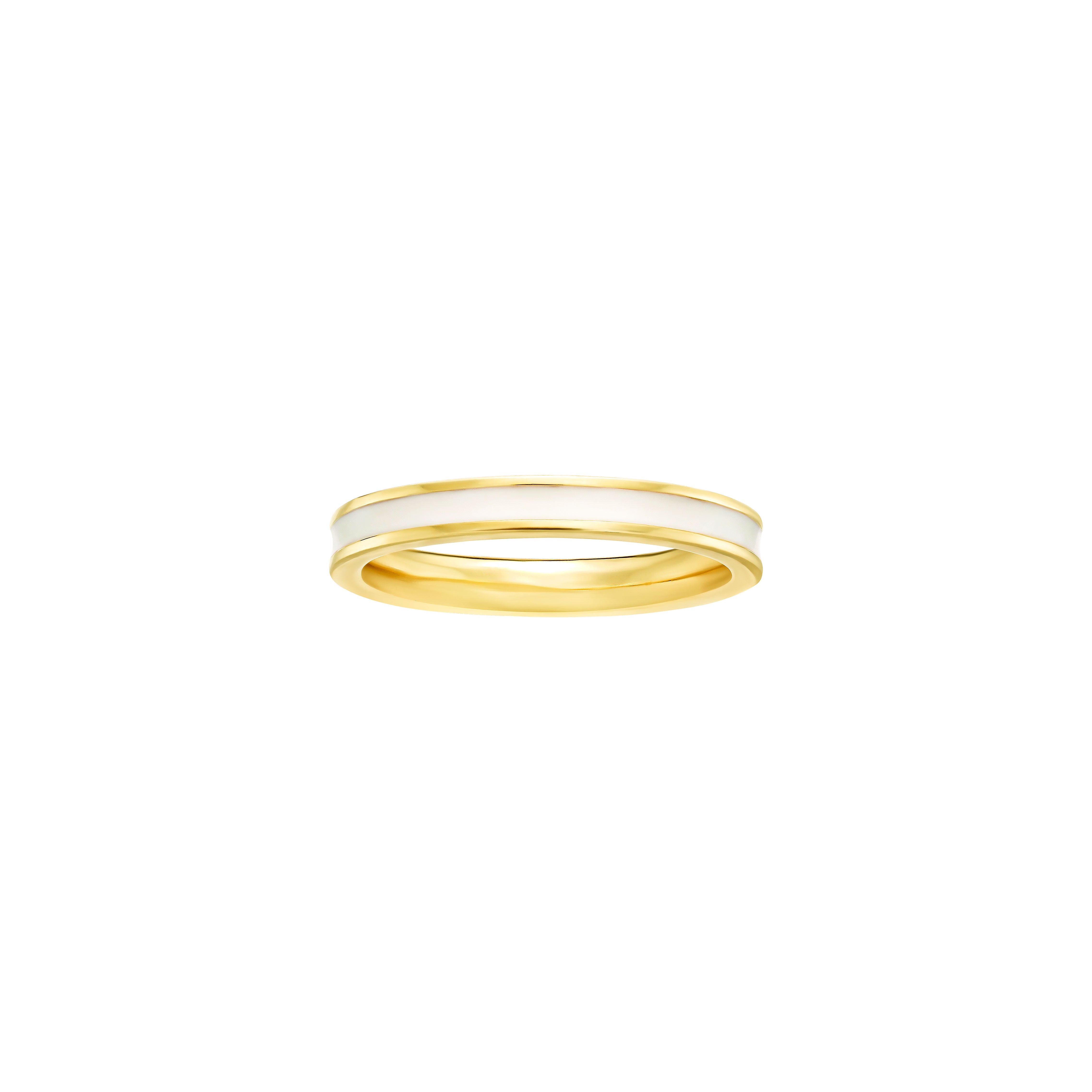 White Enamel Stackable Ring