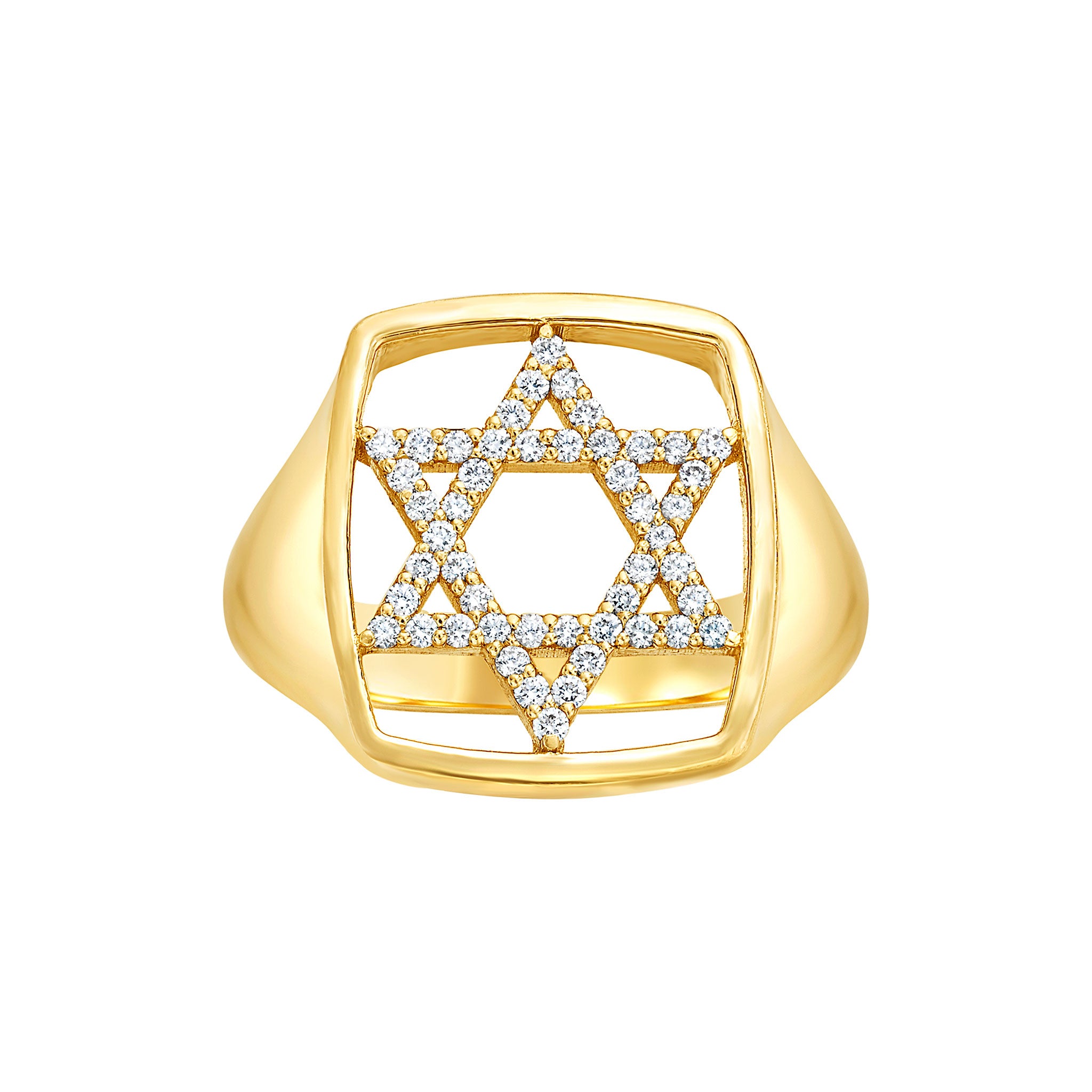 The Ahavah Diamond Signet Pinky RIng LeahJessica Jewelry