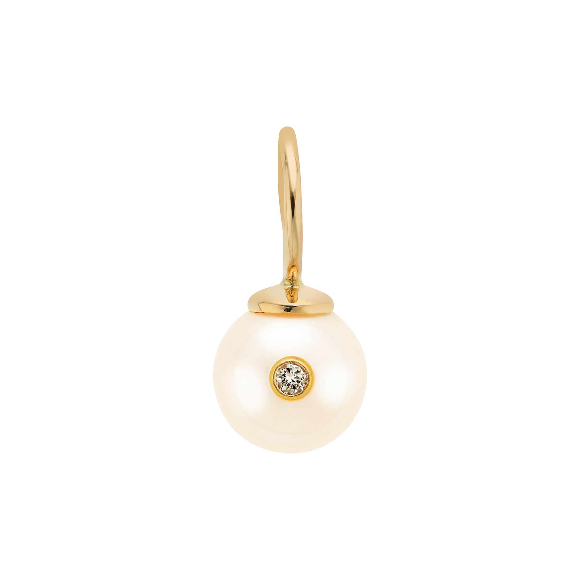 Pearl with Diamond Charm - Gold Top LeahJessica Jewelry