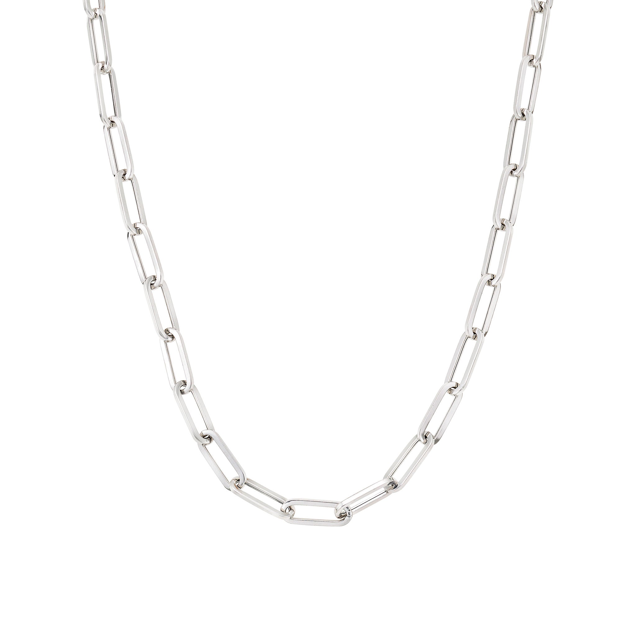 Link Chain Necklace White Gold