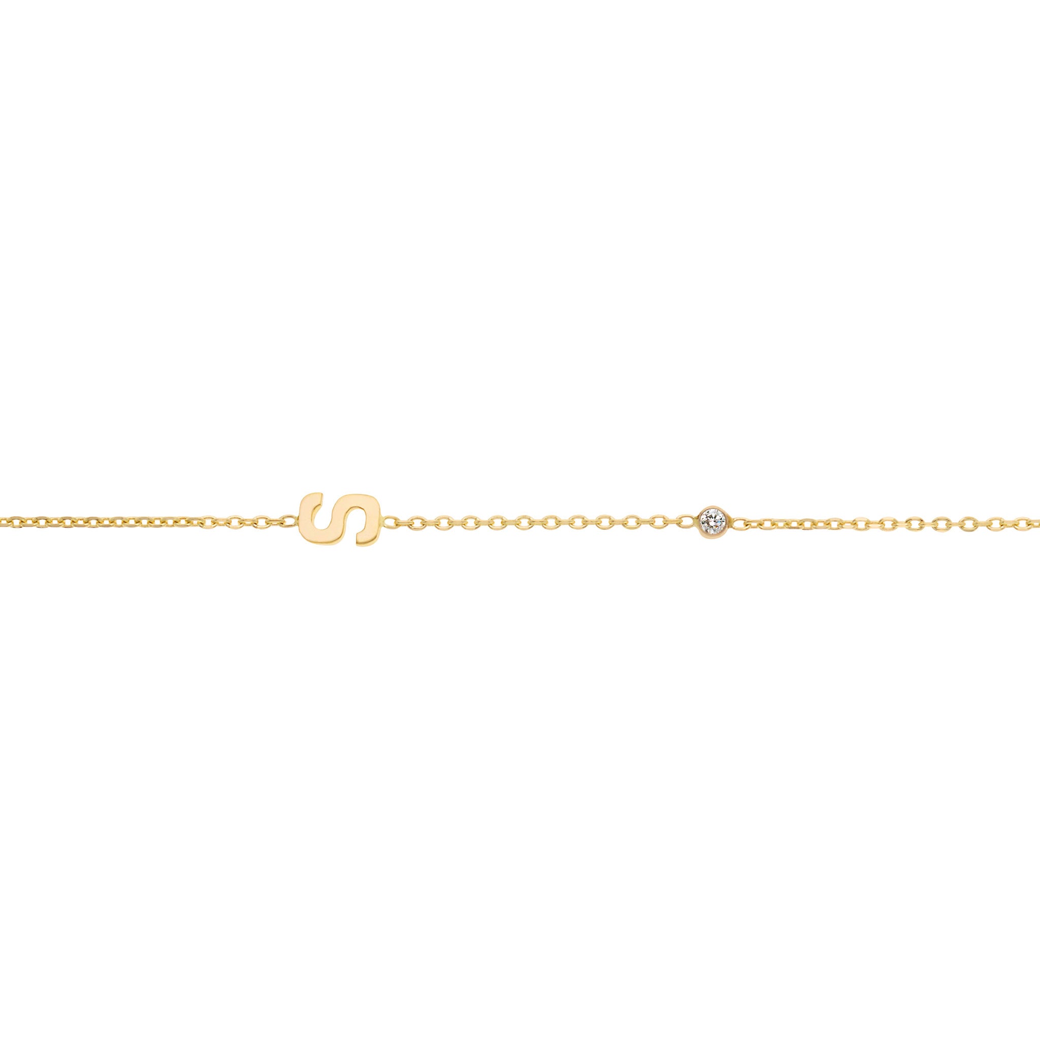 LeahJessica Letter & Diamond Bracelet