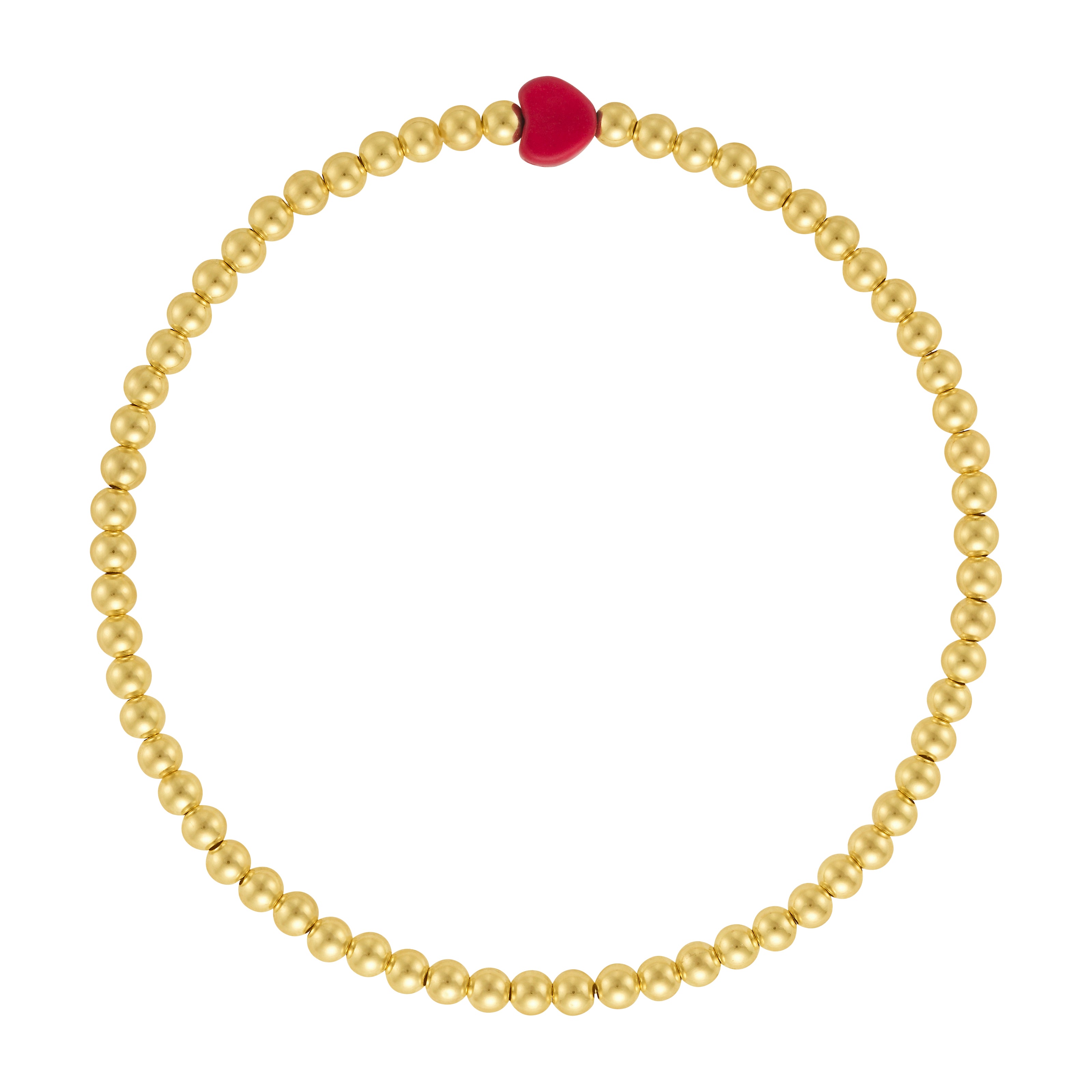 Bead Bracelet - Red Howlite Heart | LeahJessica Jewelry
