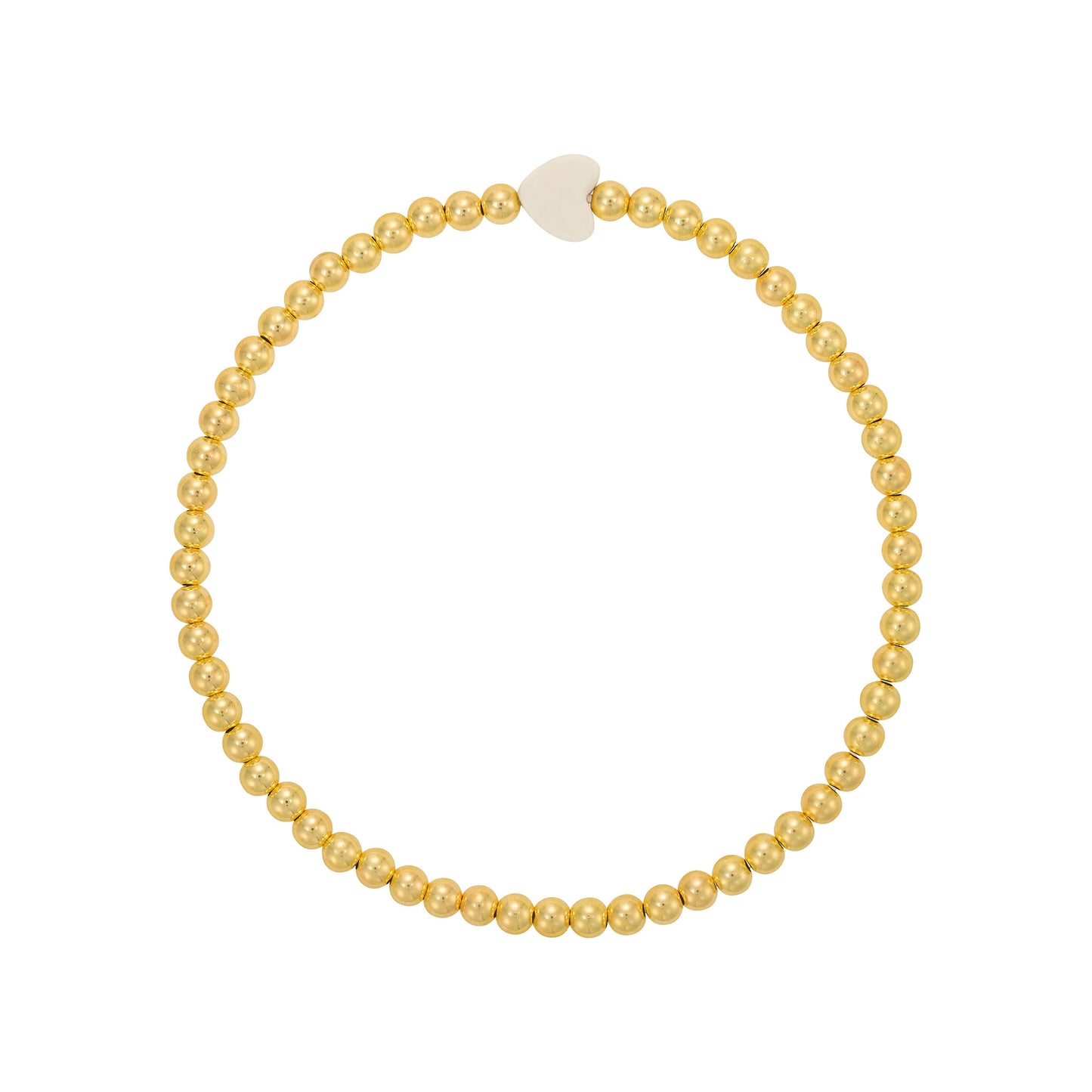 Bead Bracelet - White Howlite Heart