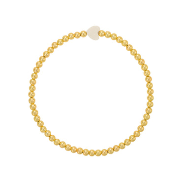 Bead Bracelet - White Howlite Heart