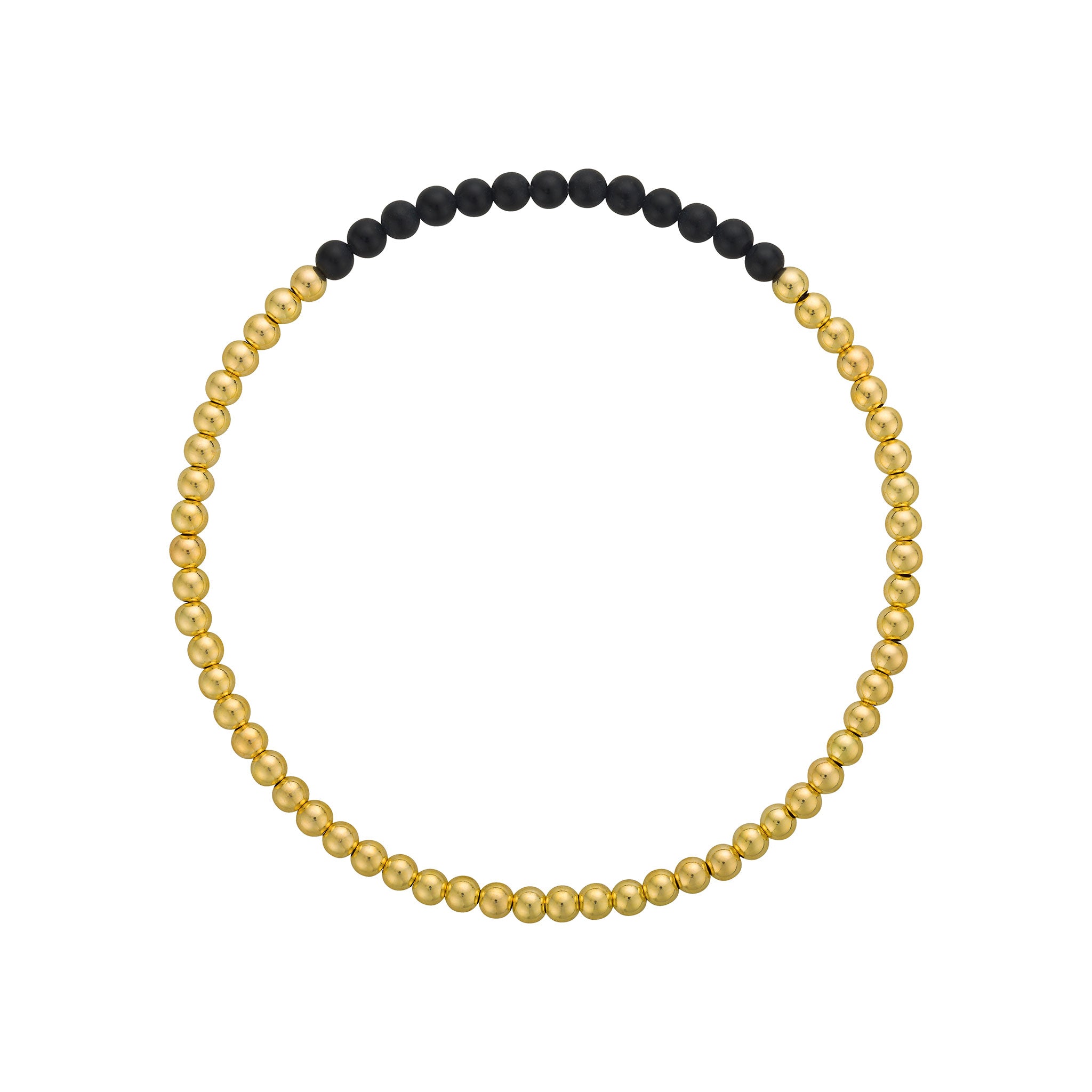 Black Onyx & Gold Bead Bracelet | LeahJessica Jewelry