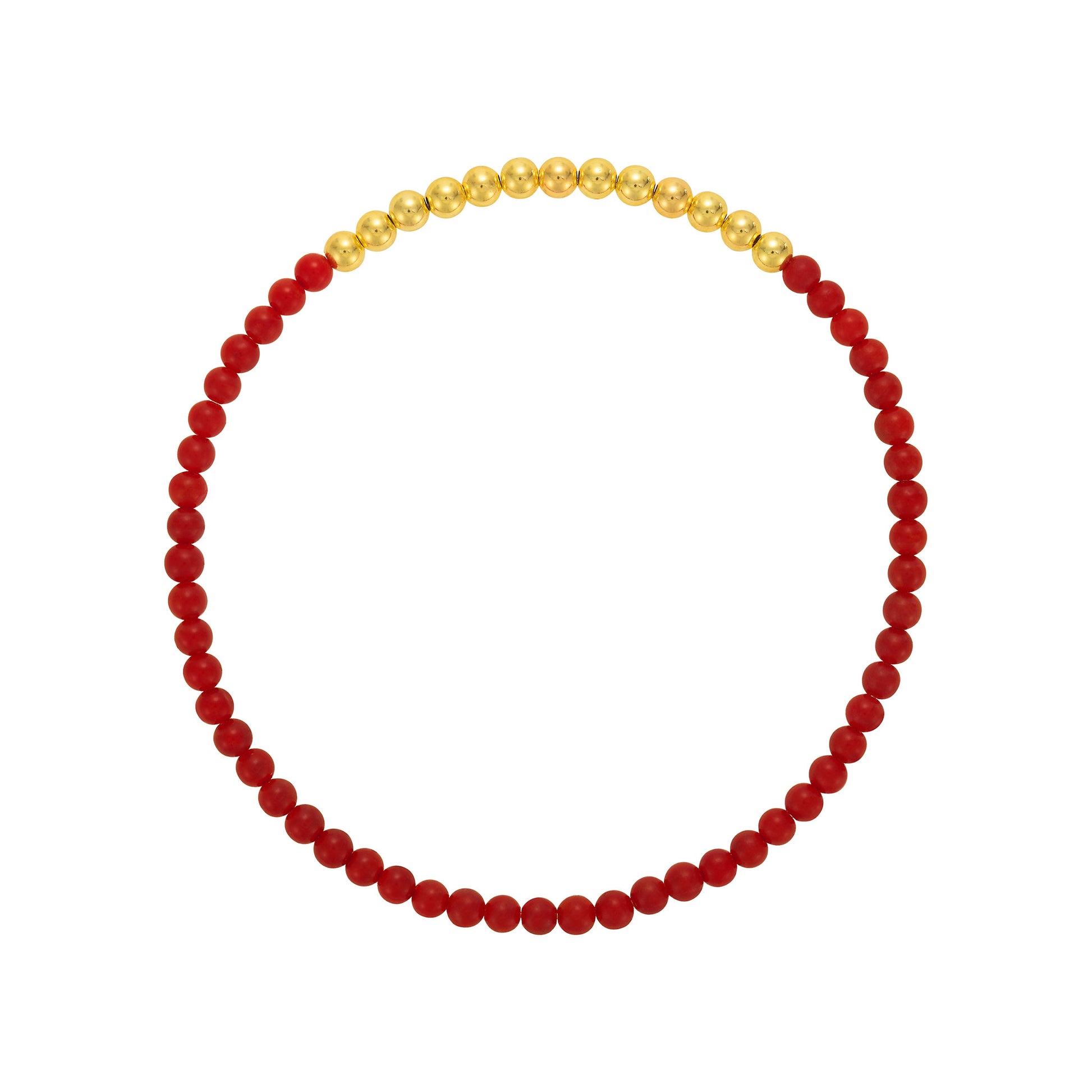 Red Coral & Gold Bead Bracelet | LeahJessica Jewelry