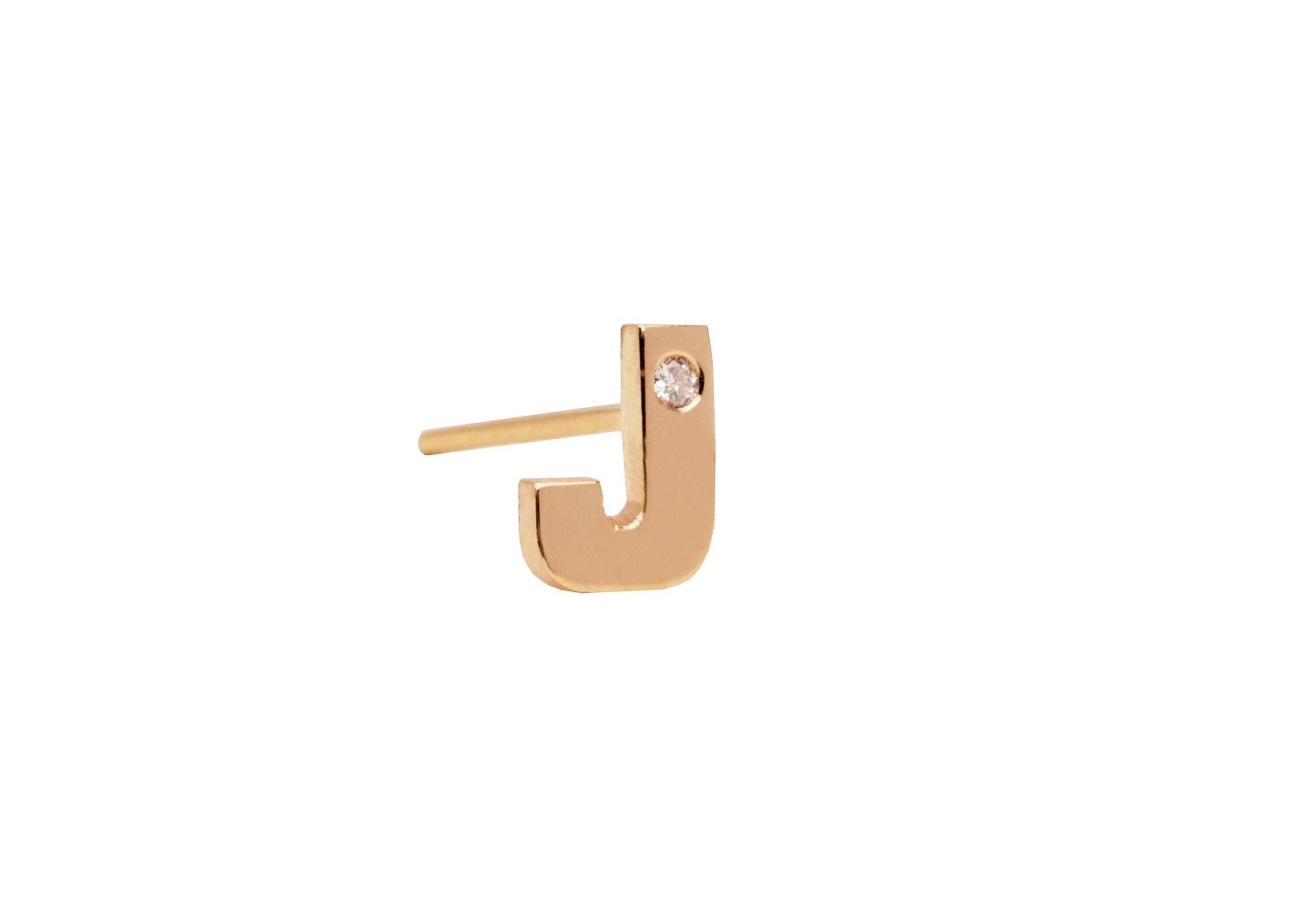 LeahJessica Letter Stud Earring with Diamond
