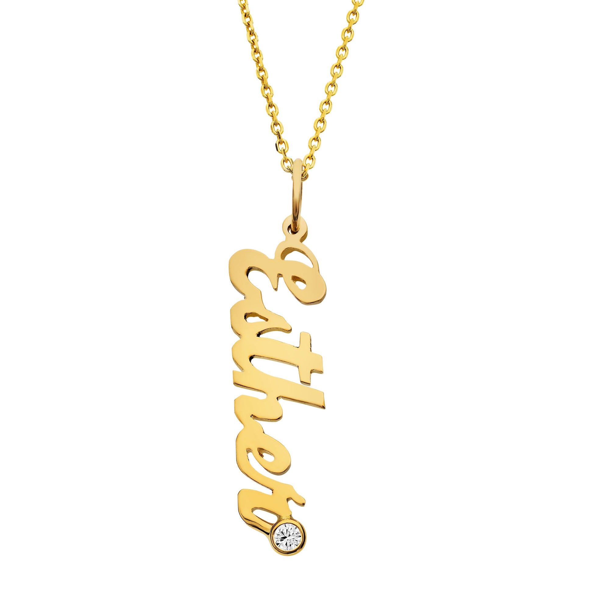 LeahJessica Hand Cut Vertical Necklace With Diamond