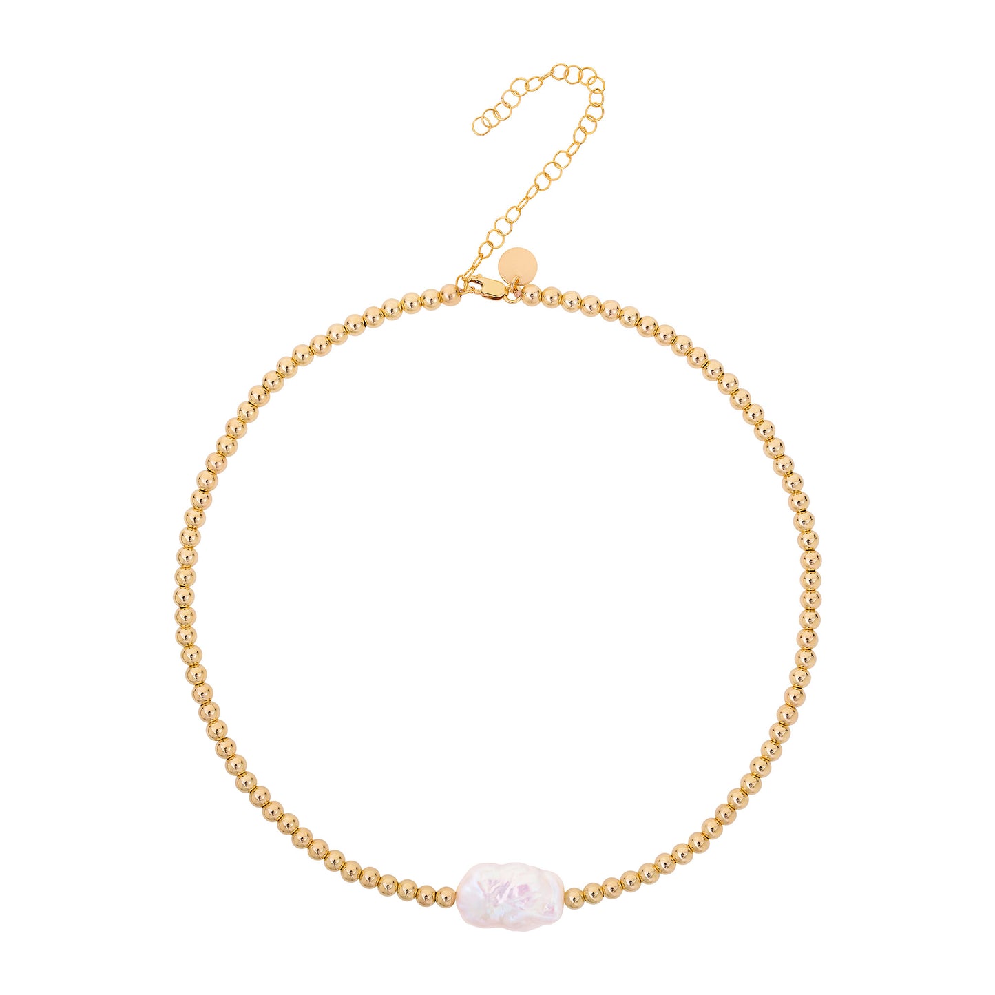 LJ 4mm Gold Filled & Pearl Bead Necklace