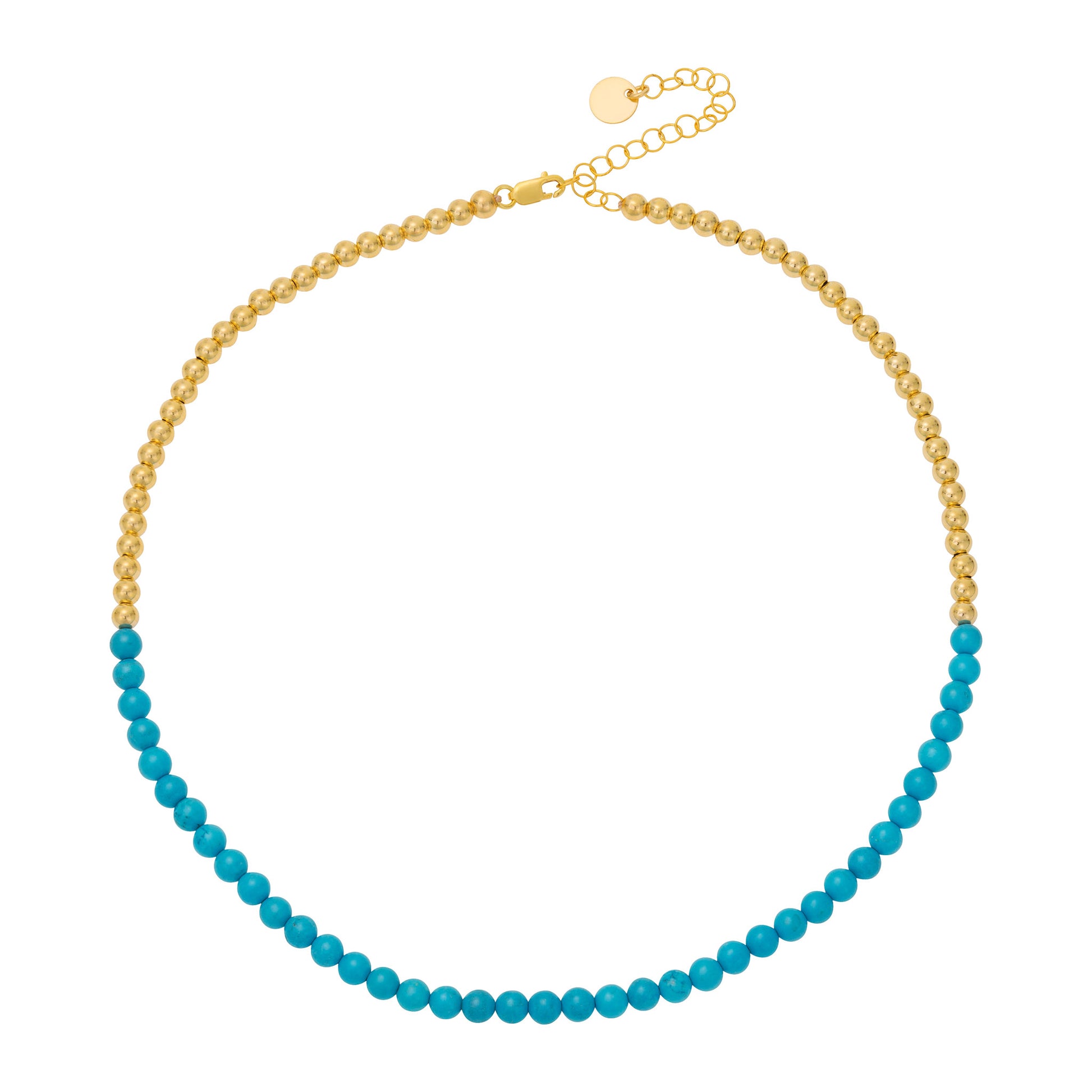 Gold & Turquoise Bead Necklace