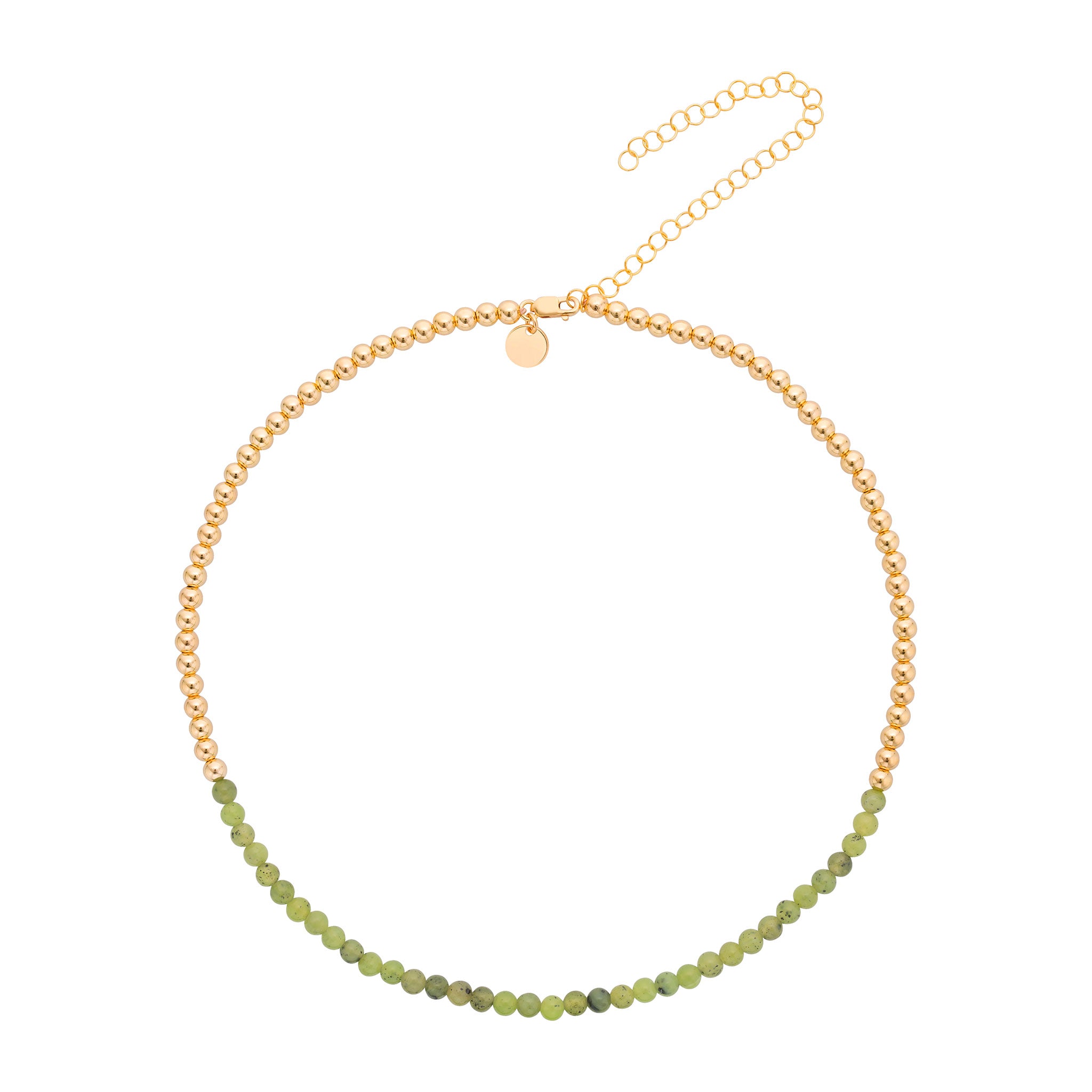Gold & Jade Bead Necklace | LeahJessica Jewelry